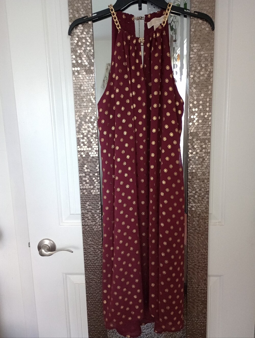 Michael Kors Golden Suns Burgundy Dress